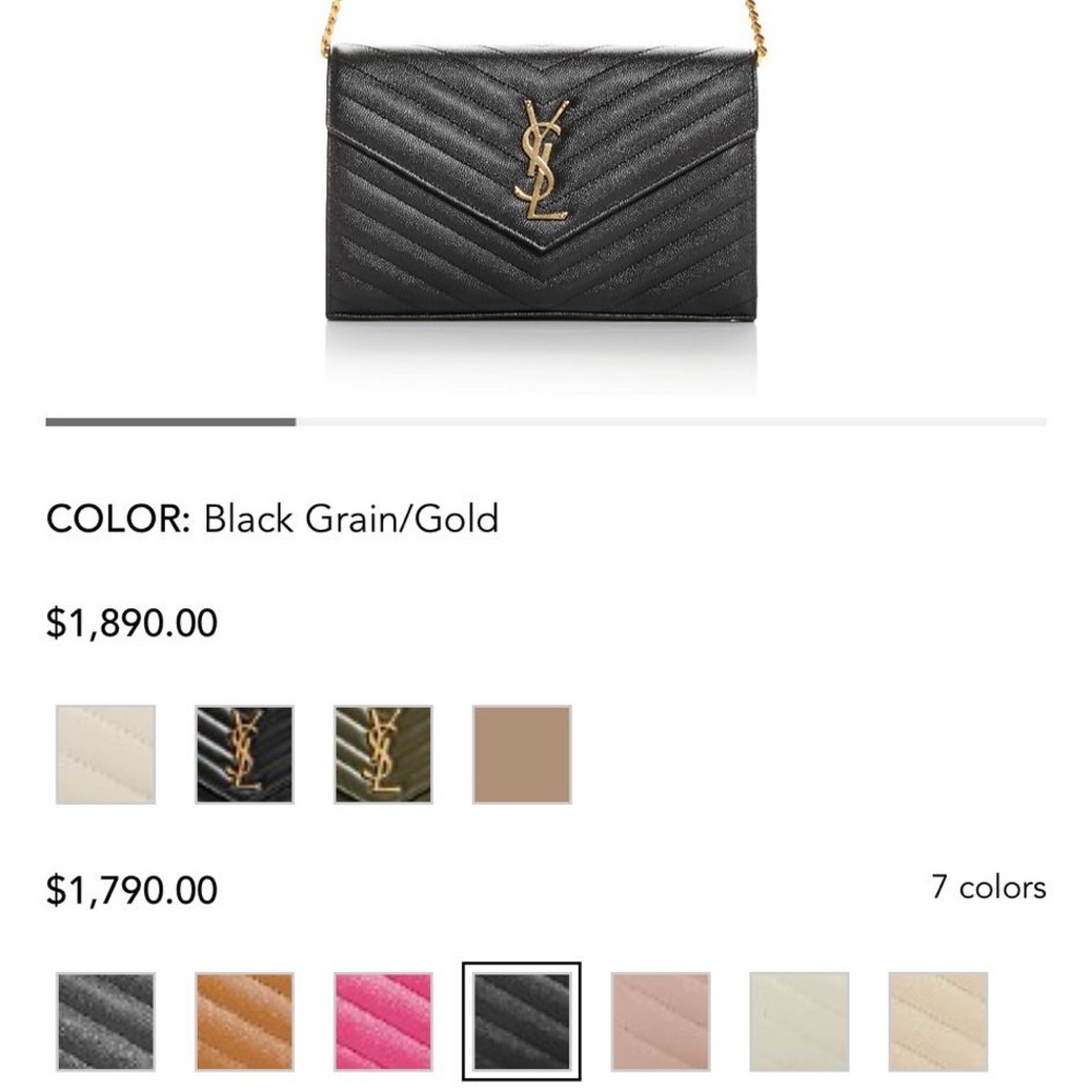 Ysl Monogram Large Wallet On Chain In Grained Lea… - image 6